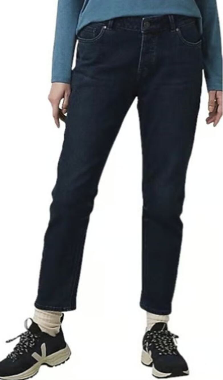 PRANA Womens Buxton Boyfriend Jeans Size 10 30x27 Deep Blue Stretch Mid-Rise NWT